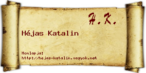 Héjas Katalin névjegykártya